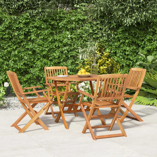 Set mobilier de grădină, 5 piese, lemn masiv de acacia