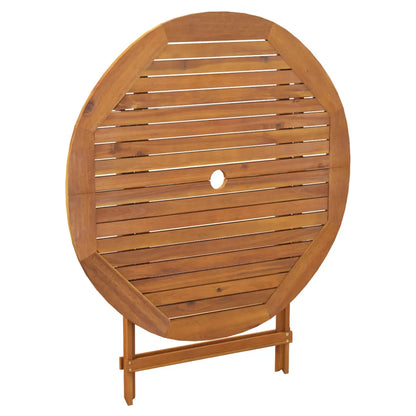 Masă de grădină pliabilă, Ø 90x75 cm, lemn masiv de acacia
