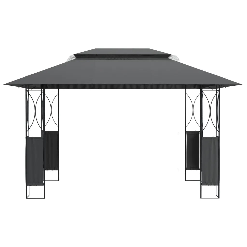 Foișor cu acoperiș, antracit, 400x300x270 cm, oțel