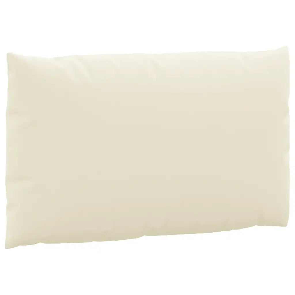 Perne de canapea din paleți, 2 buc., alb crem, material textil