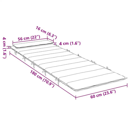 Pernă de șezlong, antracit, 180x60x4 cm, textil Oxford