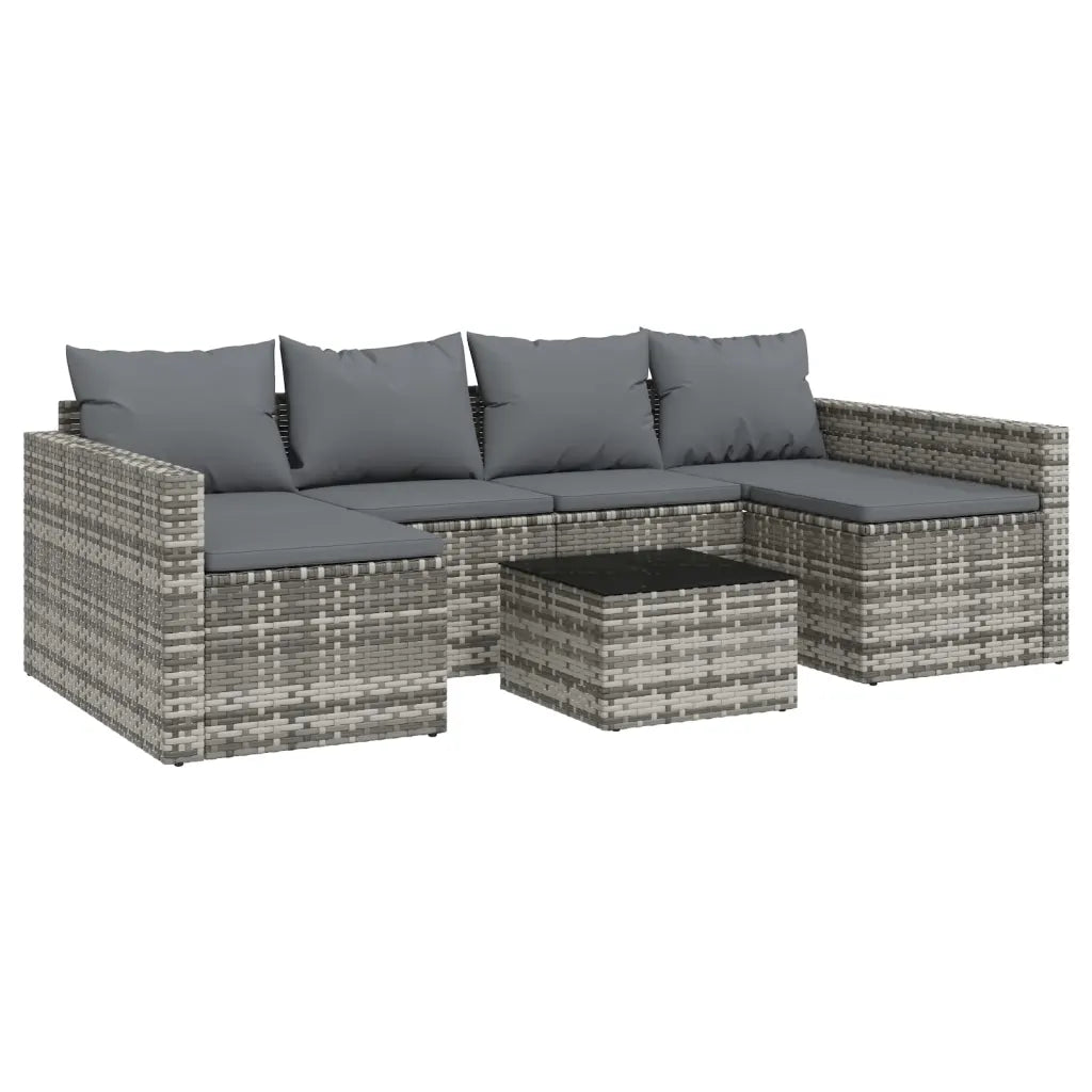 Set mobilier de grădină cu perne, 2 piese, gri, poliratan