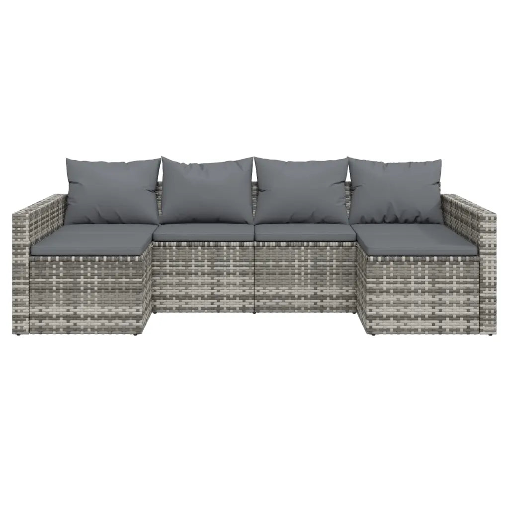 Set mobilier de grădină cu perne, 2 piese, gri, poliratan