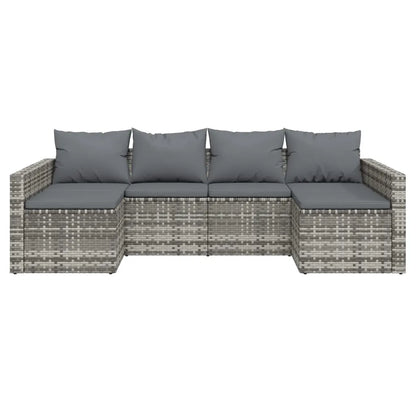 Set mobilier de grădină cu perne, 2 piese, gri, poliratan