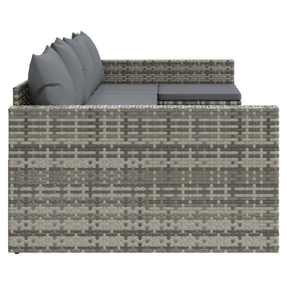 Set mobilier de grădină cu perne, 2 piese, gri, poliratan