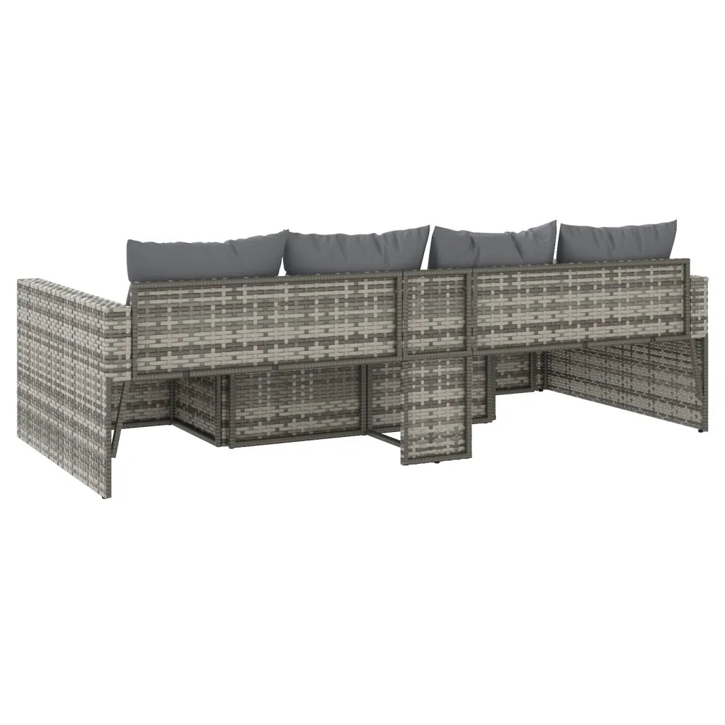 Set mobilier de grădină cu perne, 2 piese, gri, poliratan