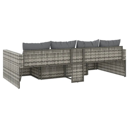 Set mobilier de grădină cu perne, 2 piese, gri, poliratan
