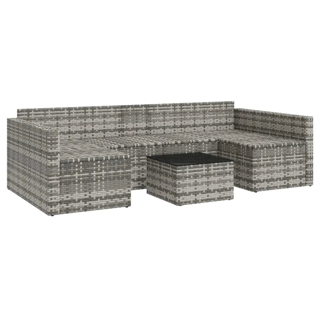 Set mobilier de grădină cu perne, 2 piese, gri, poliratan