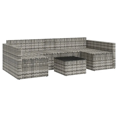 Set mobilier de grădină cu perne, 2 piese, gri, poliratan