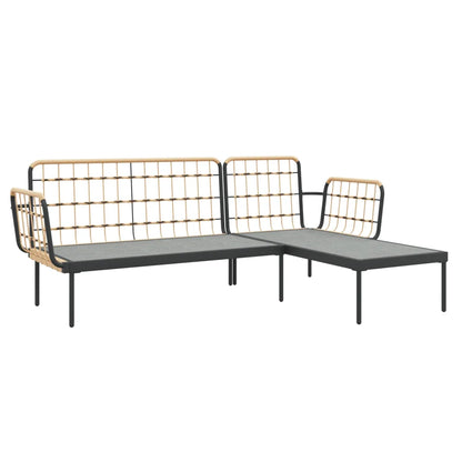 Set mobilier de grădină cu perne bej, 3 piese, poliratan