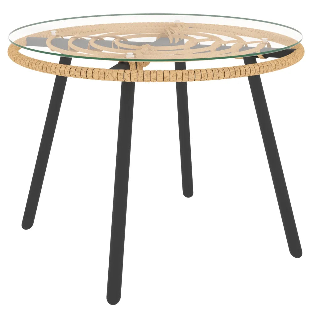 Set mobilier de grădină cu perne bej, 3 piese, poliratan