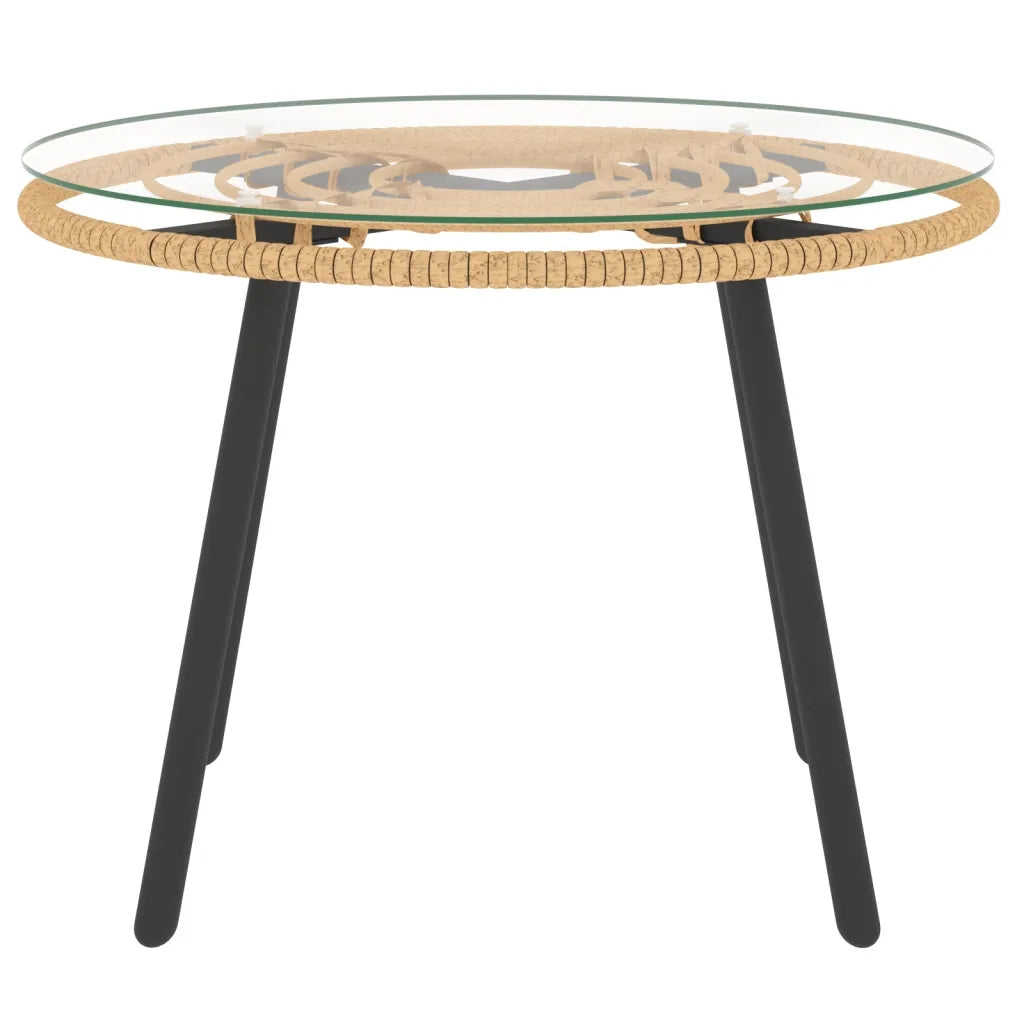 Set mobilier de grădină cu perne bej, 3 piese, poliratan