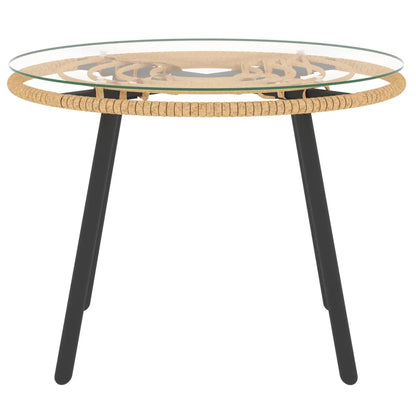 Set mobilier de grădină cu perne bej, 3 piese, poliratan