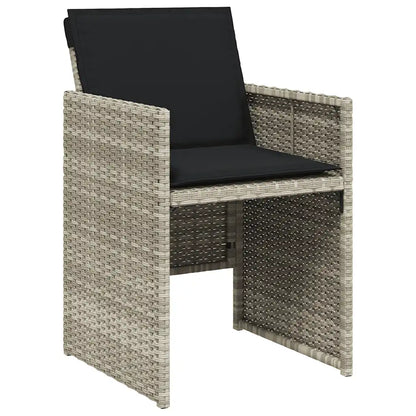 Set mobilier de grădină cu perne, 5 piese gri deschis poliratan