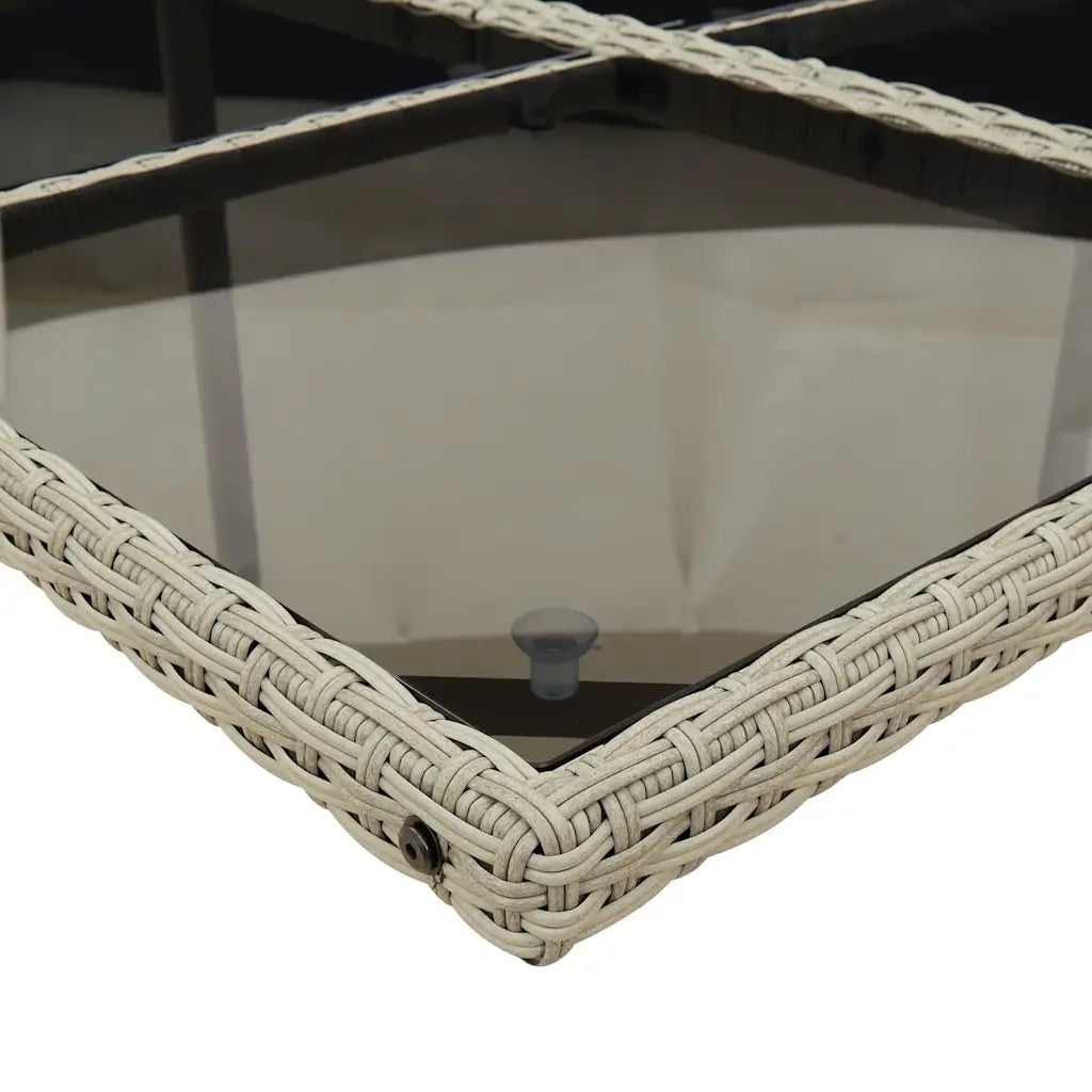 Set mobilier de grădină cu perne, 5 piese gri deschis poliratan