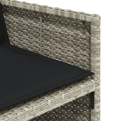 Set mobilier de grădină cu perne, 5 piese gri deschis poliratan