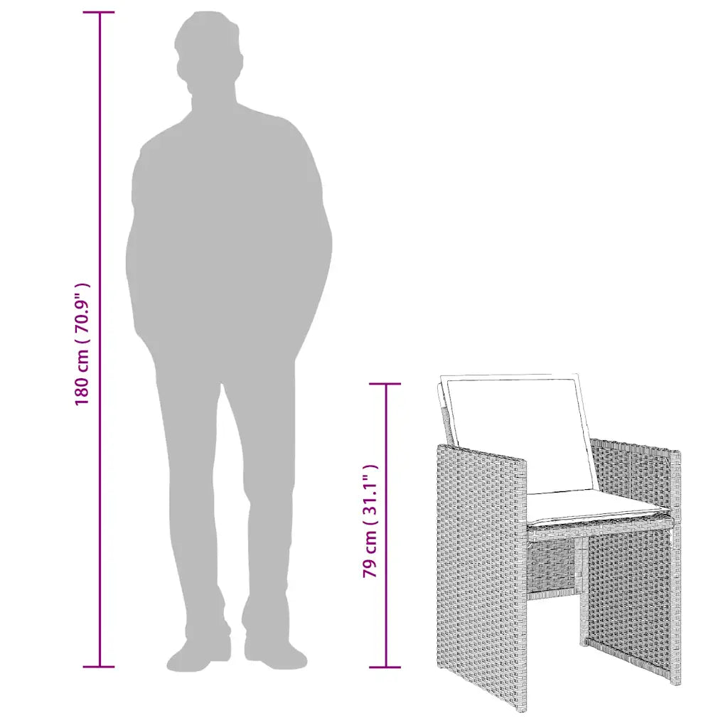 Set mobilier de grădină cu perne, 5 piese gri deschis poliratan