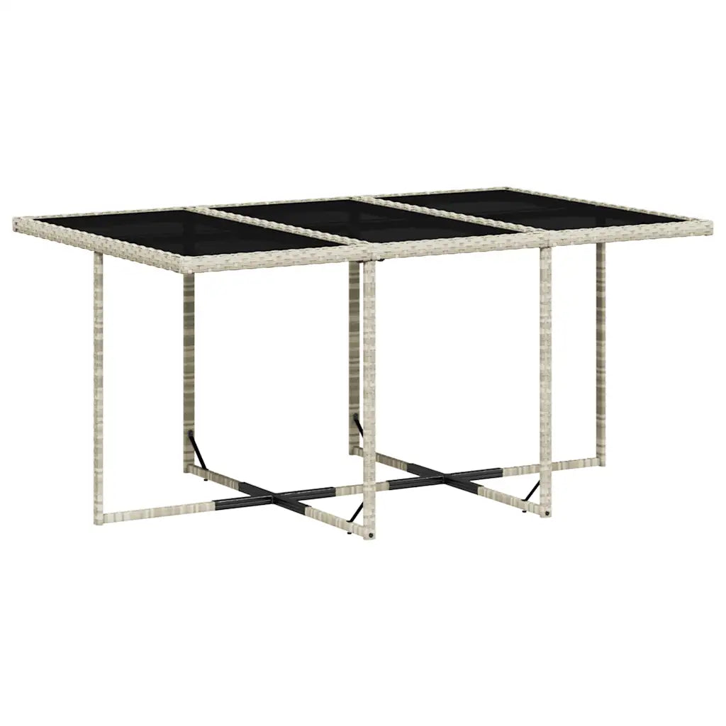 Set mobilier de grădină cu perne, 7 piese gri deschis poliratan