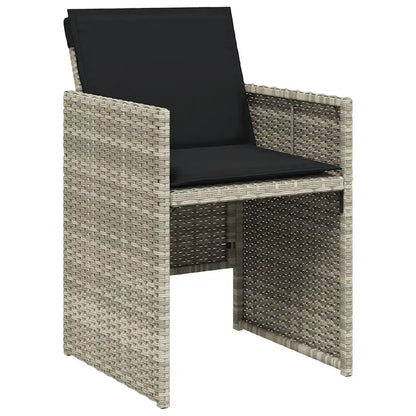 Set mobilier de grădină cu perne, 7 piese gri deschis poliratan