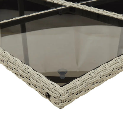 Set mobilier de grădină cu perne, 7 piese gri deschis poliratan