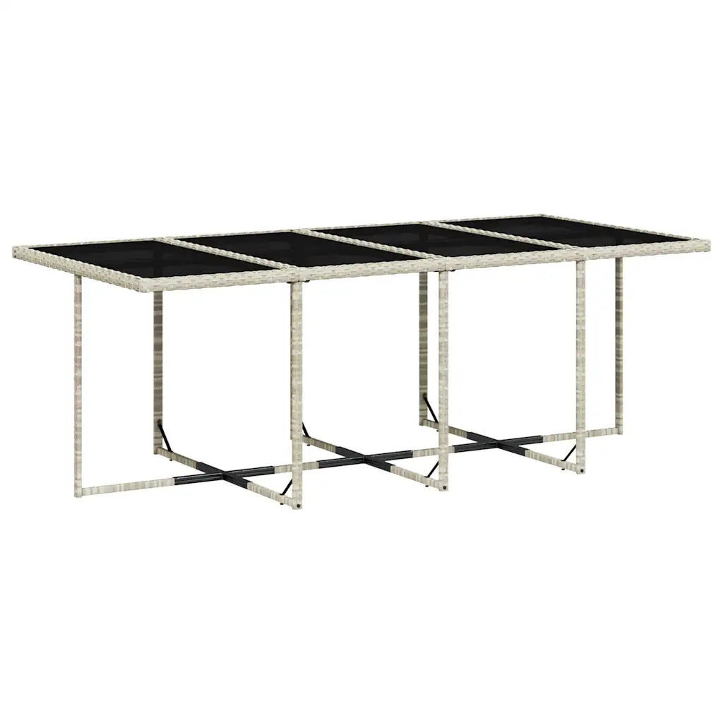 Set mobilier grădină cu perne, 9 piese, gri deschis, poliratan