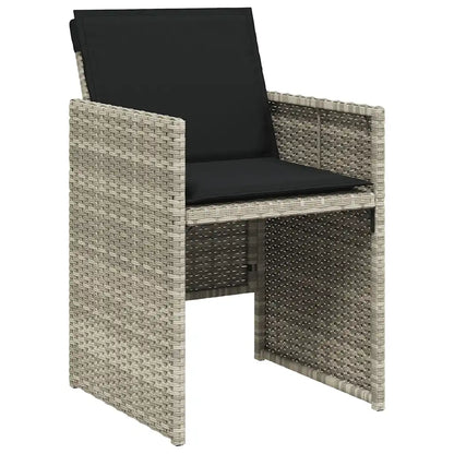 Set mobilier grădină cu perne, 9 piese, gri deschis, poliratan