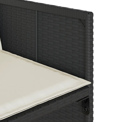 Set mobilier de grădină cu perne, 9 piese, negru, poliratan