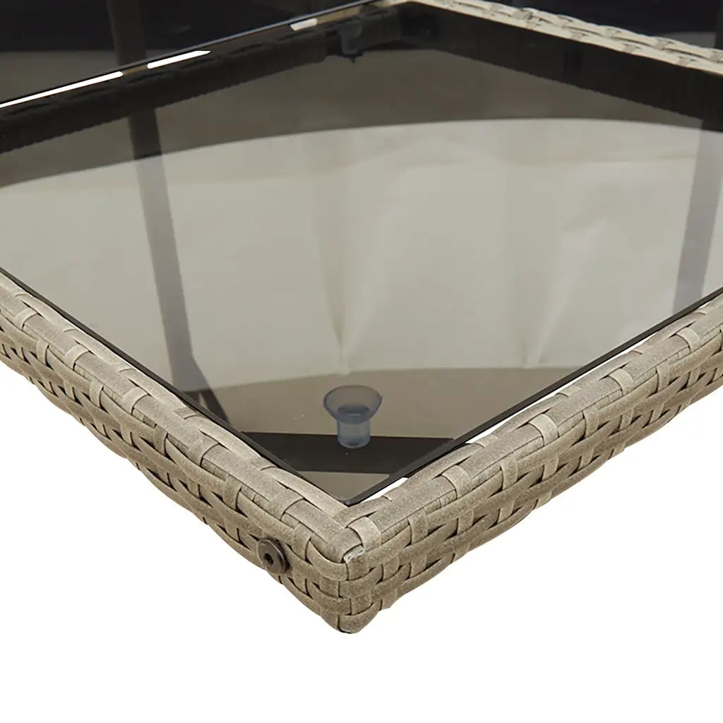 Set mobilier de grădină cu perne, 5 piese, gri, poliratan