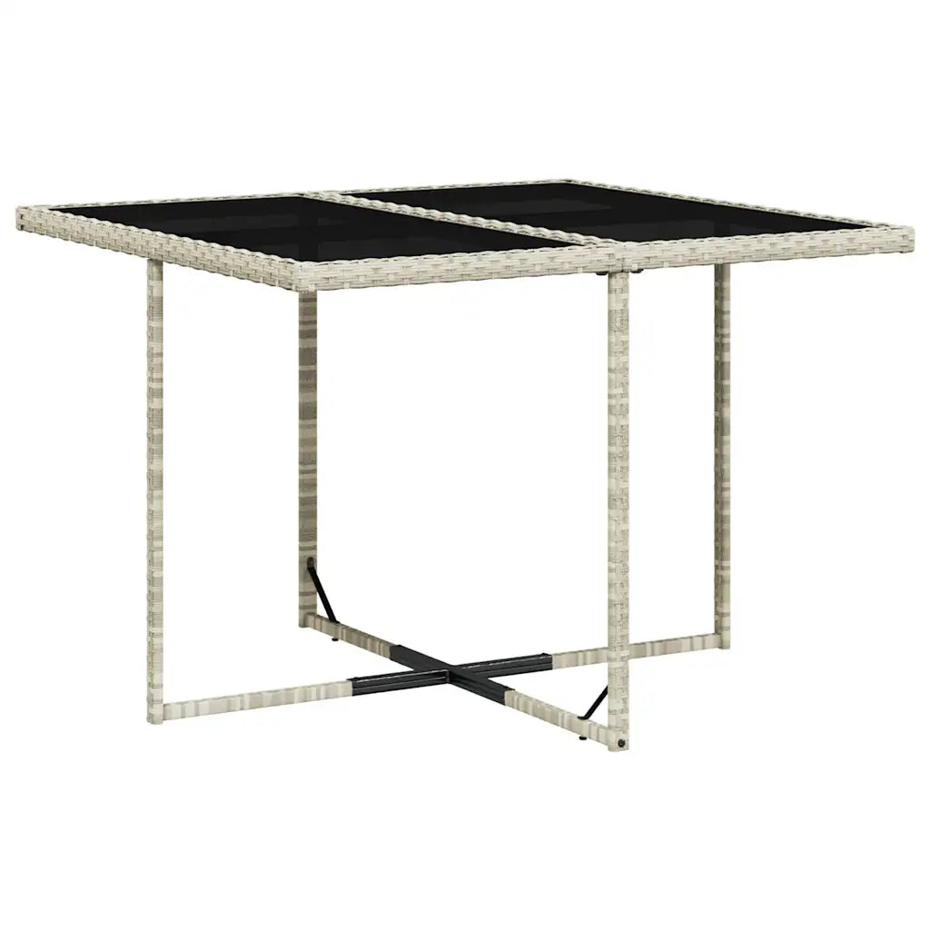 Set mobilier de grădină cu perne, 5 piese gri deschis poliratan