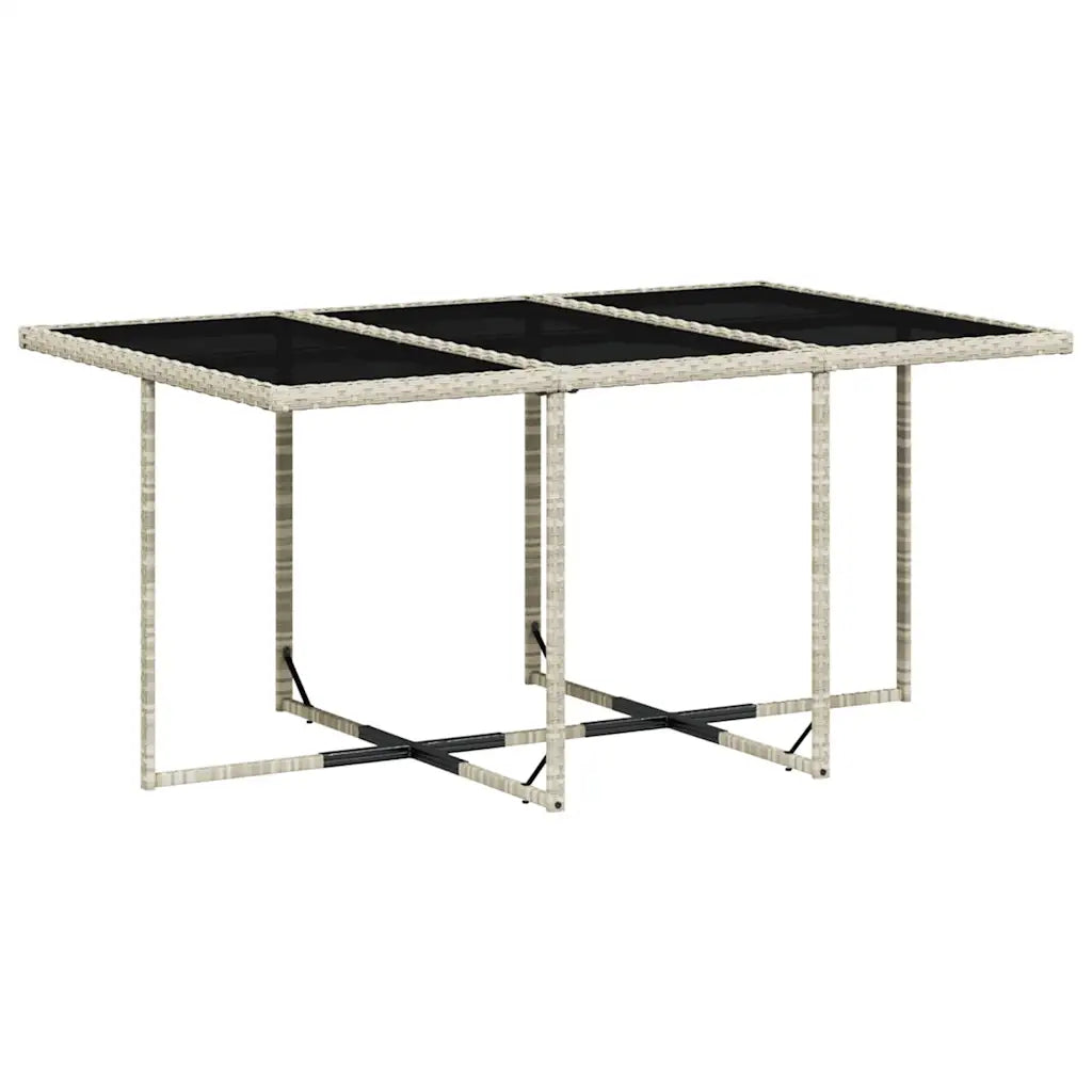Set mobilier de grădină cu perne, 7 piese gri deschis poliratan