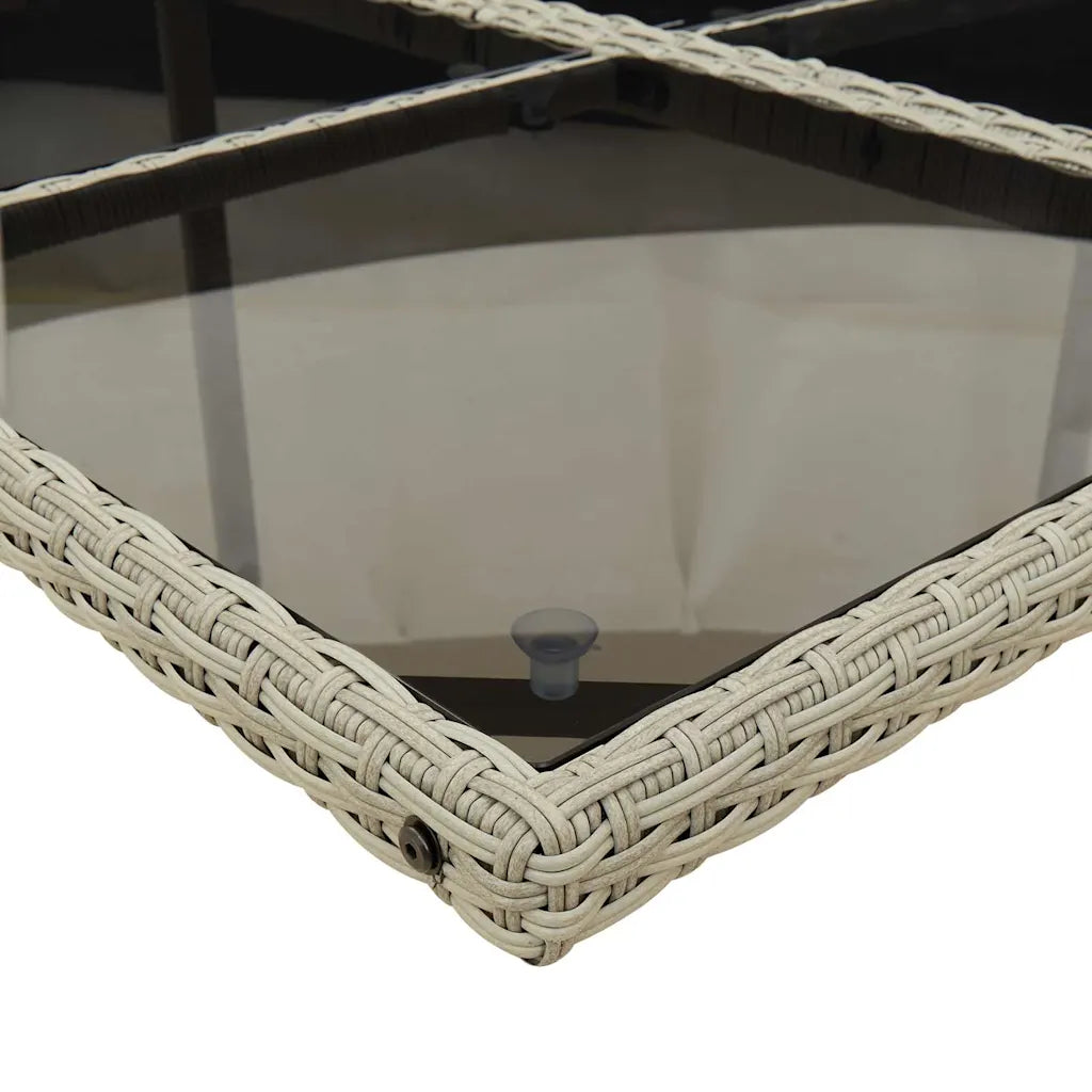 Set mobilier de grădină cu perne, 7 piese gri deschis poliratan