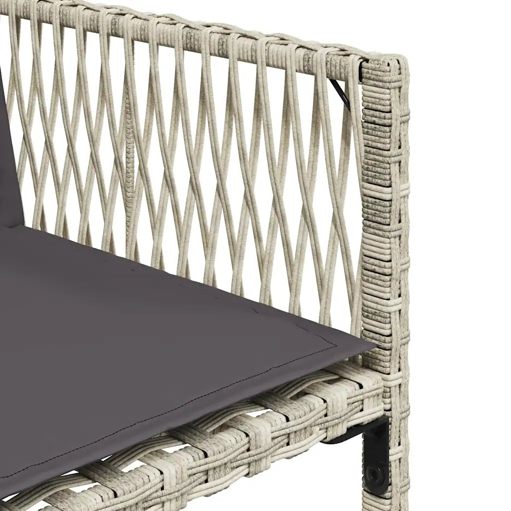 Set mobilier de grădină cu perne, 7 piese gri deschis poliratan