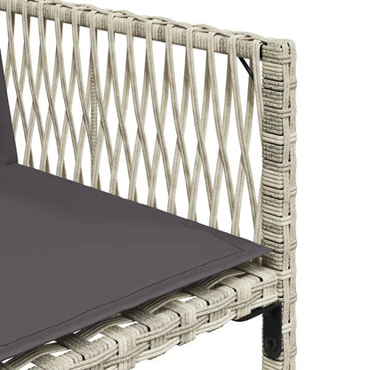 Set mobilier de grădină cu perne, 7 piese gri deschis poliratan