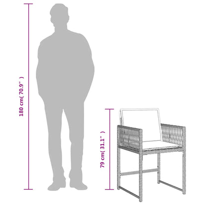 Set mobilier de grădină cu perne, 7 piese gri deschis poliratan