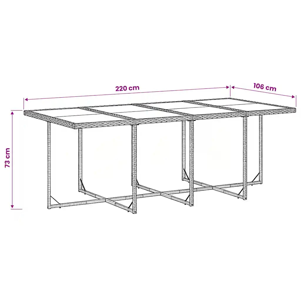 Set mobilier grădină cu perne, 9 piese, gri, poliratan