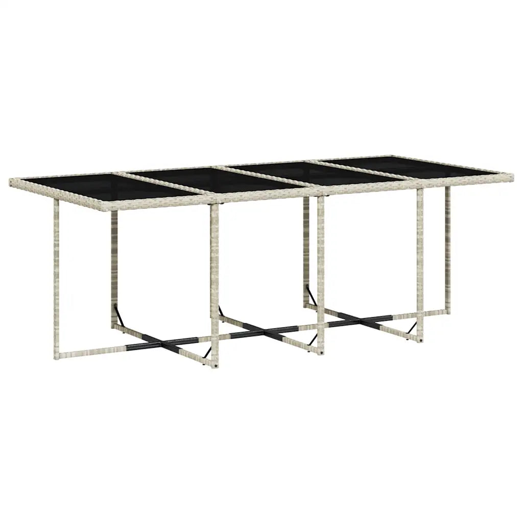 Set mobilier grădină cu perne, 9 piese, gri deschis, poliratan
