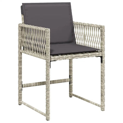 Set mobilier grădină cu perne, 9 piese, gri deschis, poliratan
