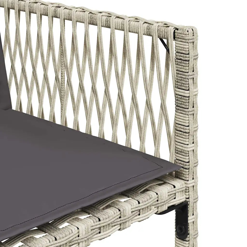 Set mobilier grădină cu perne, 9 piese, gri deschis, poliratan