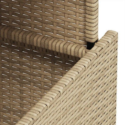Masă de grădină cu blat din sticlă bej, 100x55x73 cm, poliratan