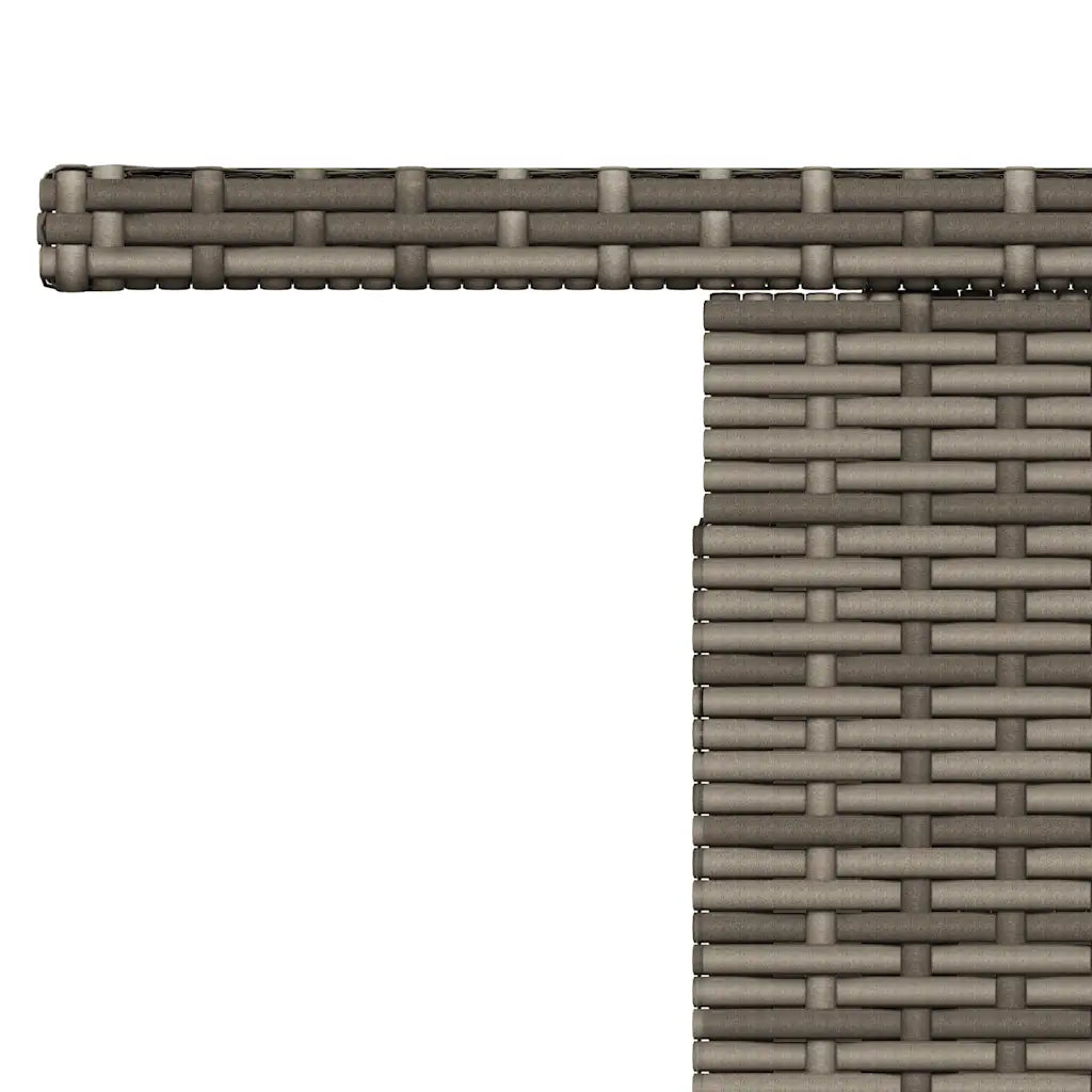 Masă de grădină, blat din sticlă, gri, 100x55x73 cm, poliratan
