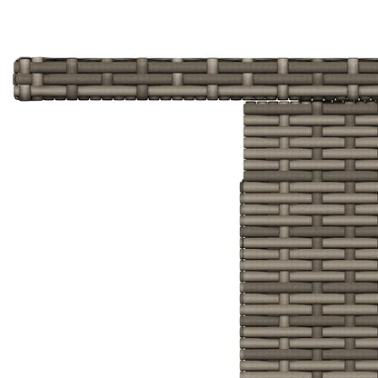 Masă de grădină, blat din sticlă, gri, 100x55x73 cm, poliratan