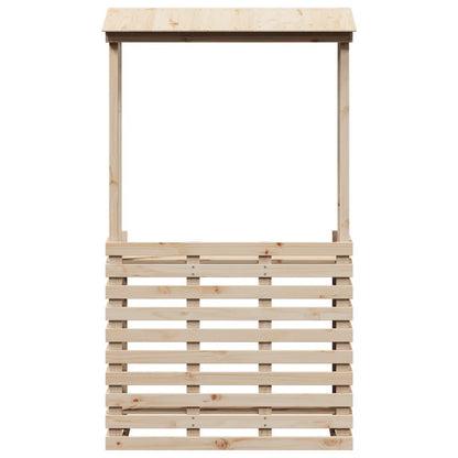 Masă bar de exterior cu acoperiș, 112,5x57x195,5 cm, lemn masiv