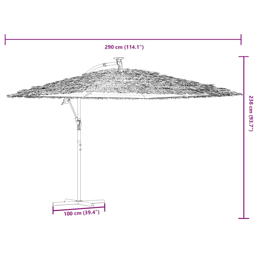 Umbrelă soare de grădină cu stâlp din oțel, maro 290x290x238 cm
