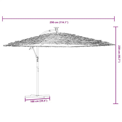 Umbrelă soare de grădină cu stâlp din oțel, maro 290x290x238 cm