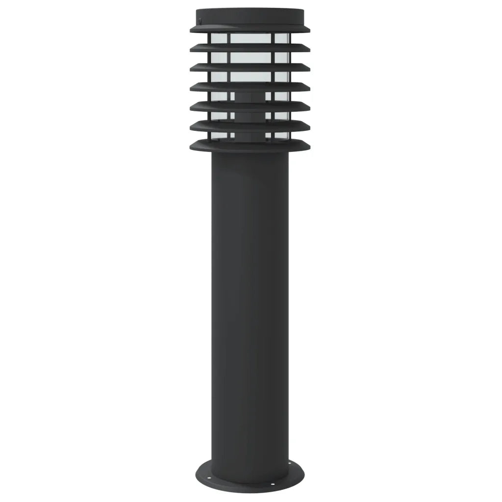 Lampă exterioară de podea cu senzor, negru, 60 cm, oțel inox