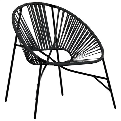 Set scaune de grădină 3 buc Poly Rattan negru