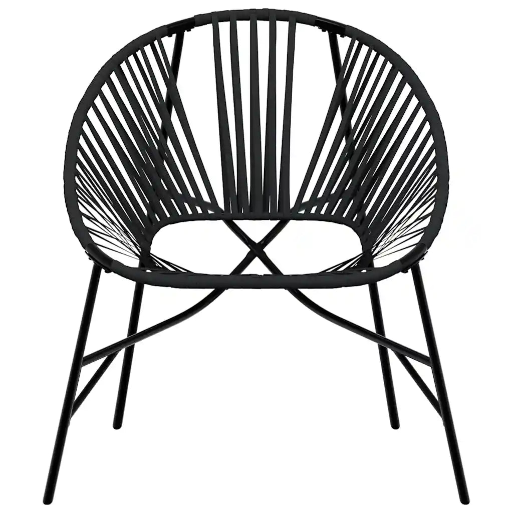 Set scaune de grădină 3 buc Poly Rattan negru