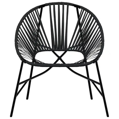 Set scaune de grădină 3 buc Poly Rattan negru