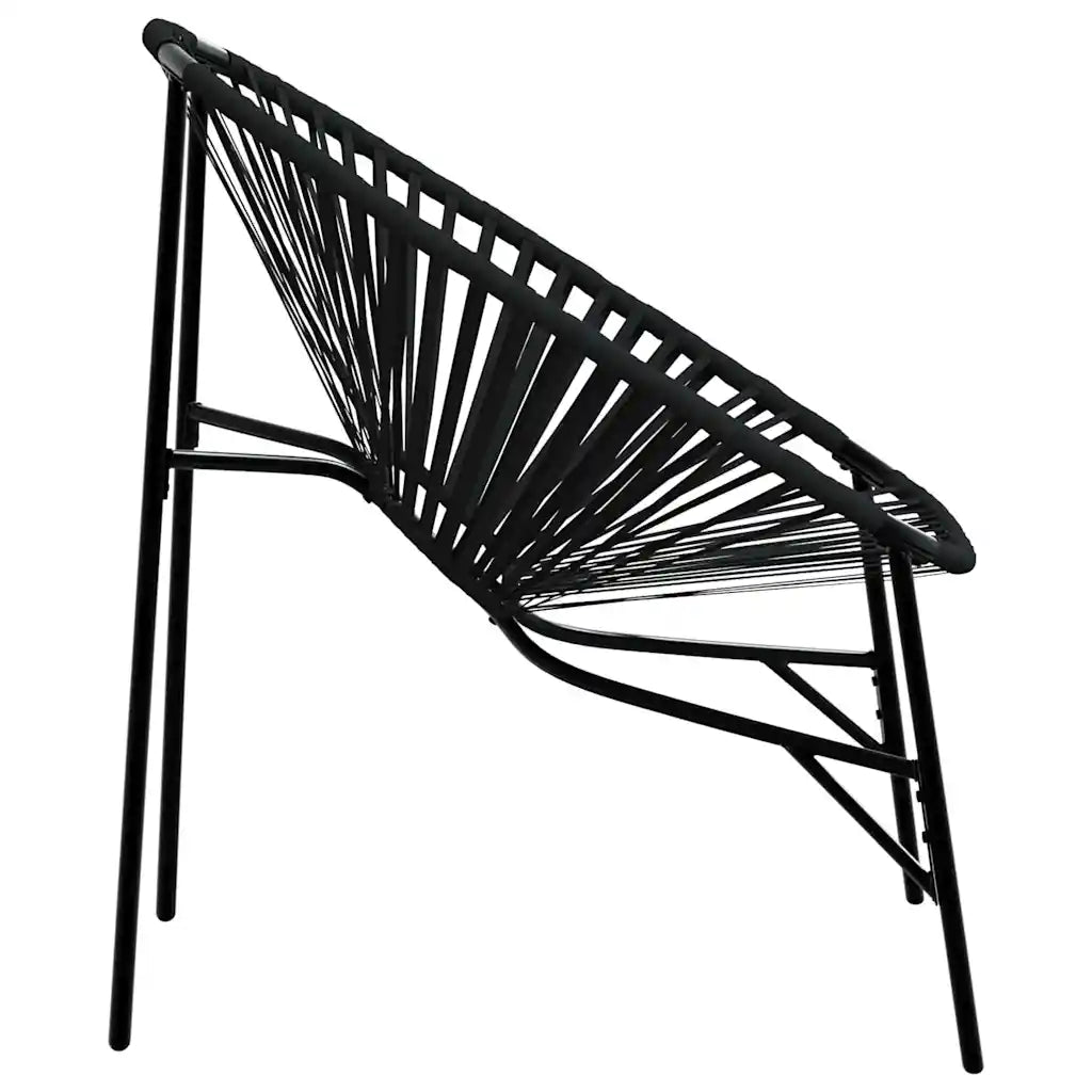 Set scaune de grădină 3 buc Poly Rattan negru