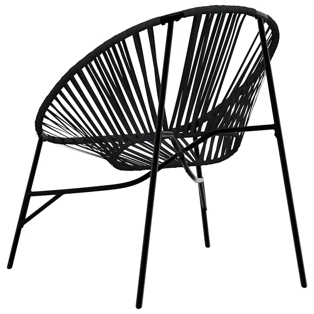 Set scaune de grădină 3 buc Poly Rattan negru